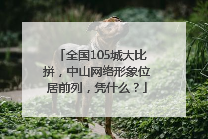全国105城大比拼，中山网络形象位居前列，凭什么？