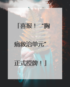 喜报！“胸痛救治单元”正式授牌！