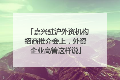 嘉兴驻沪外资机构招商推介会上，外资企业高管这样说