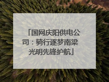 国网庆阳供电公司：骑行逐梦南梁 光明先锋护航