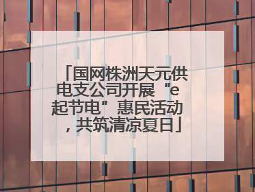 国网株洲天元供电支公司开展“e起节电”惠民活动，共筑清凉夏日
