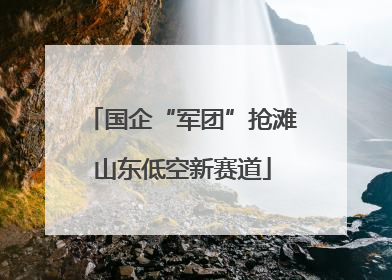 国企“军团”抢滩山东低空新赛道