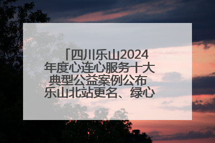 四川乐山2024年度心连心服务十大典型公益案例公布 乐山北站更名、绿心路井盖治理等上榜