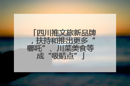 四川推文旅新品牌，扶持和推出更多“哪吒”、川菜美食等成“吸睛点”