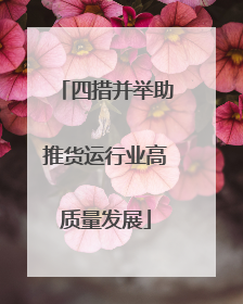 四措并举助推货运行业高质量发展
