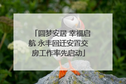 圆梦安居 幸福启航 永丰回迁安置交房工作率先启动