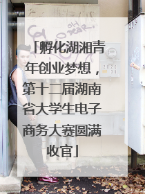 孵化湖湘青年创业梦想，第十二届湖南省大学生电子商务大赛圆满收官