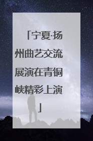 宁夏·扬州曲艺交流展演在青铜峡精彩上演
