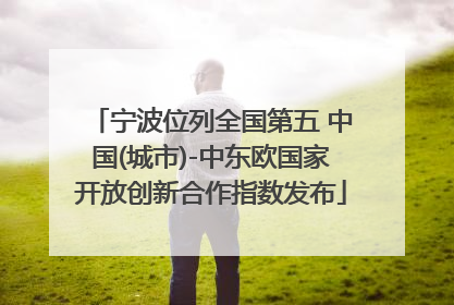 宁波位列全国第五 中国(城市)-中东欧国家开放创新合作指数发布