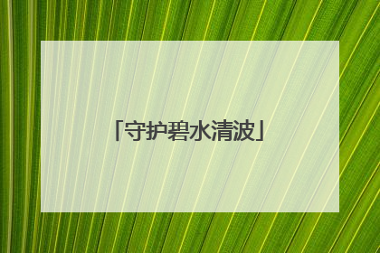 守护碧水清波