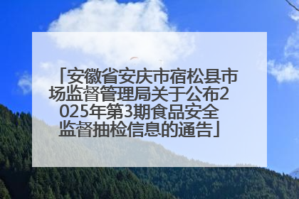 安徽省安庆市宿松县市场监督管理局关于公布2025年第3期食品安全监督抽检信息的通告