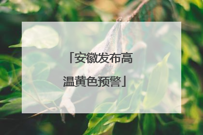 安徽发布高温黄色预警
