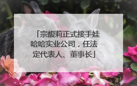 宗馥莉正式接手娃哈哈实业公司，任法定代表人、董事长