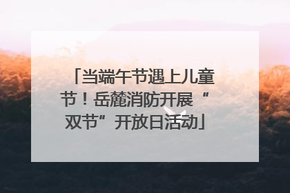 当端午节遇上儿童节！岳麓消防开展“双节”开放日活动