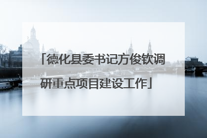 德化县委书记方俊钦调研重点项目建设工作