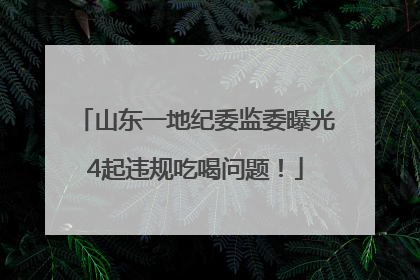 山东一地纪委监委曝光4起违规吃喝问题！