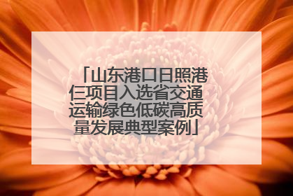山东港口日照港仨项目入选省交通运输绿色低碳高质量发展典型案例