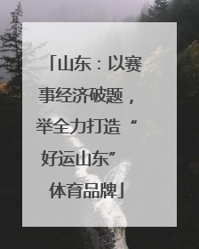 山东：以赛事经济破题，举全力打造“好运山东” 体育品牌