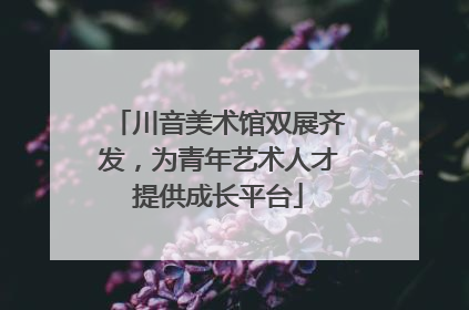 川音美术馆双展齐发，为青年艺术人才提供成长平台