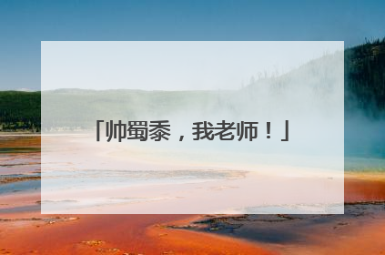 帅蜀黍，我老师！