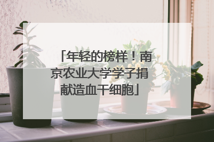 年轻的榜样！南京农业大学学子捐献造血干细胞