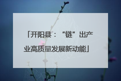 开阳县：“链”出产业高质量发展新动能