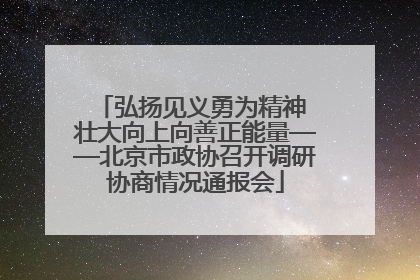 弘扬见义勇为精神 壮大向上向善正能量——北京市政协召开调研协商情况通报会