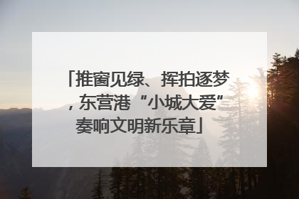 推窗见绿、挥拍逐梦，东营港“小城大爱”奏响文明新乐章