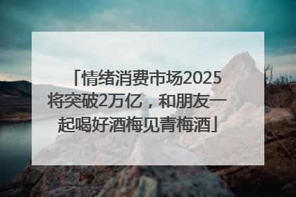 情绪消费市场2025将突破2万亿，和朋友一起喝好酒梅见青梅酒