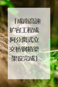 成南高速扩容工程成阿分离式立交桥钢箱梁架设完成