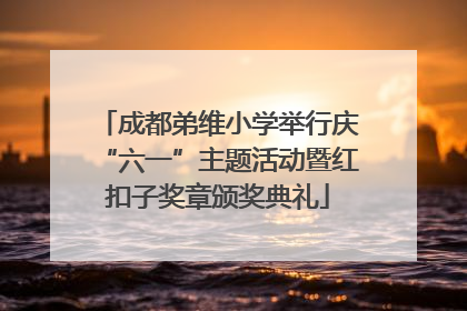 成都弟维小学举行庆“六一”主题活动暨红扣子奖章颁奖典礼