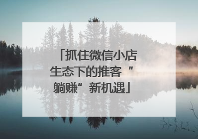 抓住微信小店生态下的推客“躺赚”新机遇