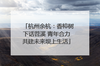杭州余杭：香樟树下话苕溪 青年合力共建未来坝上生活