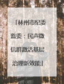 林州市纪委监委：民声微信群激活基层治理新效能