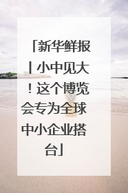 新华鲜报丨小中见大！这个博览会专为全球中小企业搭台