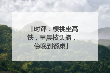 时评：樱桃坐高铁，早晨枝头摘，傍晚到餐桌