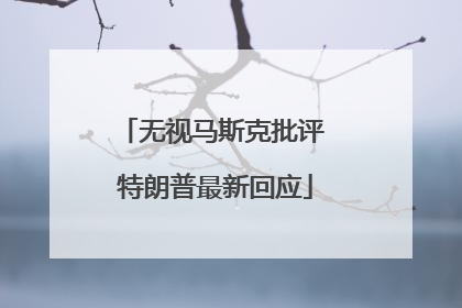 无视马斯克批评 特朗普最新回应