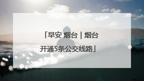 早安 烟台｜烟台开通5条公交线路