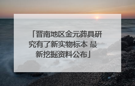 晋南地区金元葬具研究有了新实物标本 最新挖掘资料公布
