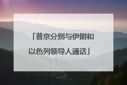 普京分别与伊朗和以色列领导人通话