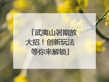 武夷山暑期放大招！创新玩法等你来解锁