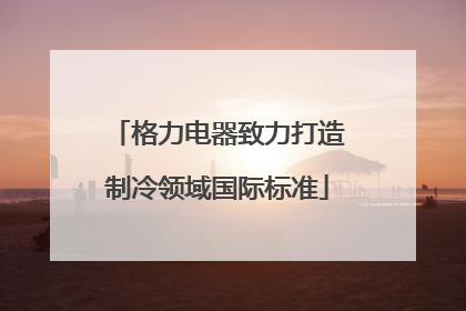 格力电器致力打造制冷领域国际标准