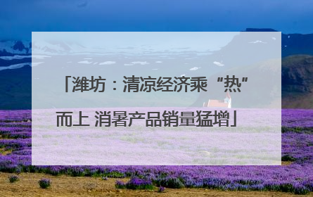潍坊：清凉经济乘“热”而上 消暑产品销量猛增
