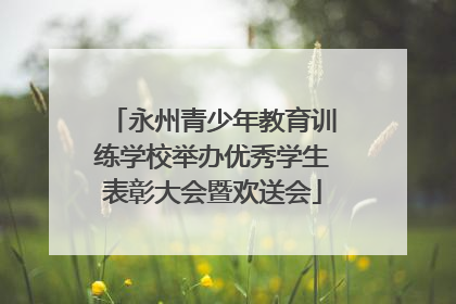 永州青少年教育训练学校举办优秀学生表彰大会暨欢送会