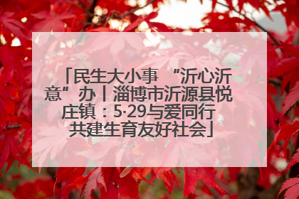 民生大小事 “沂心沂意”办丨淄博市沂源县悦庄镇：5·29与爱同行 共建生育友好社会