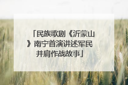 民族歌剧《沂蒙山》南宁首演讲述军民并肩作战故事