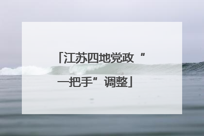 江苏四地党政“一把手”调整