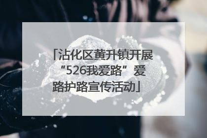 沾化区黄升镇开展“526我爱路”爱路护路宣传活动