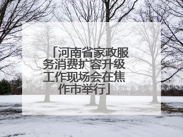 河南省家政服务消费扩容升级工作现场会在焦作市举行