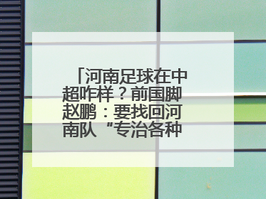 河南足球在中超咋样？前国脚赵鹏：要找回河南队“专治各种不服”的精神